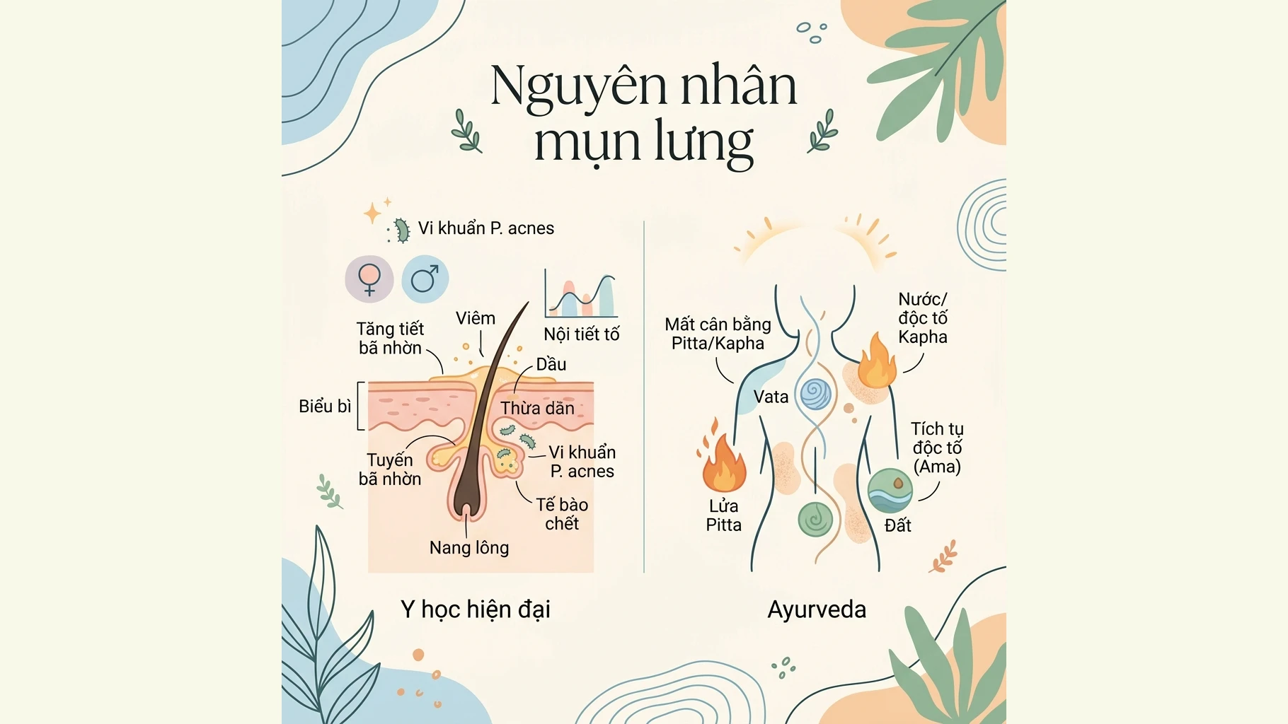Nguyên nhân gây mụn lưng: Góc nhìn từ khoa học và Ayurveda
