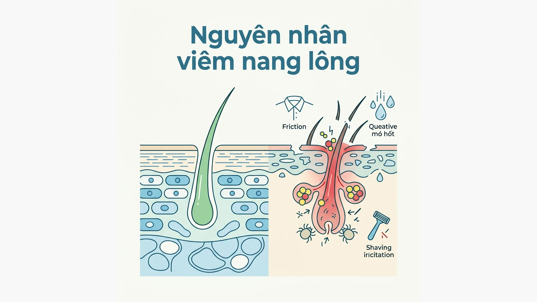 Viêm nang lông: nguyên nhân thật sự không phải bạn nghĩ